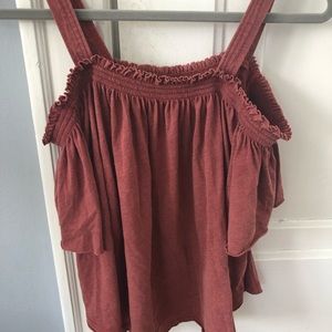 Off the shoulder Maroon shirt